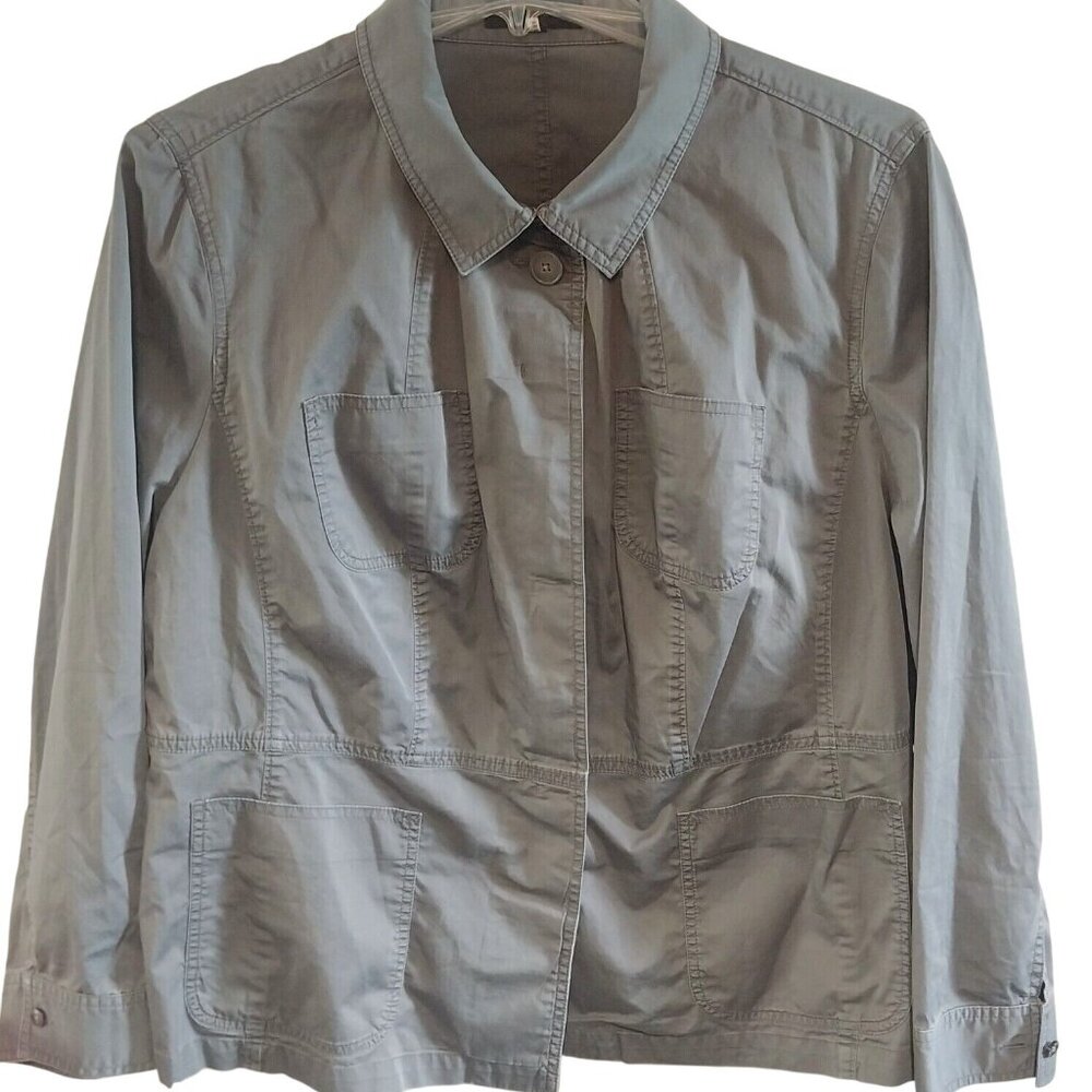 Talbots Womens Gray Button-Up Jacket Size 20w Cla… - image 1
